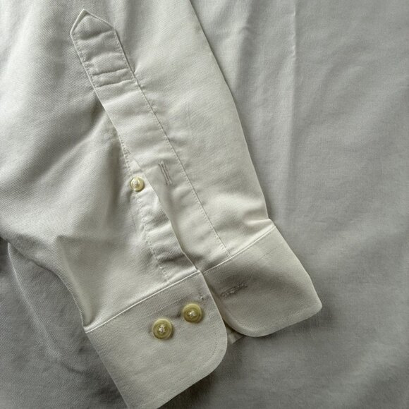 Brooks Brothers Oxford OCBD Cotton Non-Iron XL Button-Down White Shirt Solid Men - Picture 4 of 16